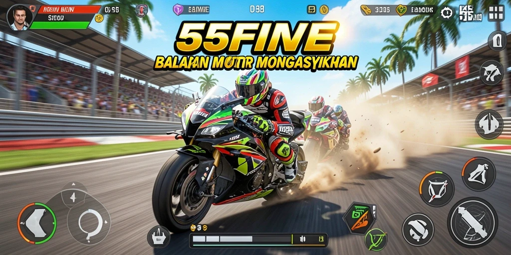 Gameplay seru balapan motor di 55FIVE.
