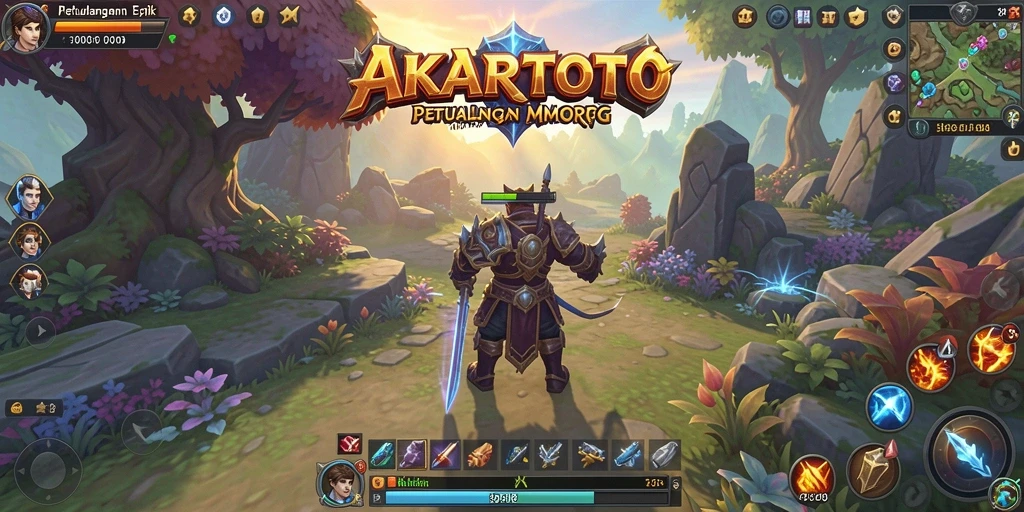 Tampilan gameplay seru dari AKARTOTO dalam dunia MMORPG yang menakjubkan.