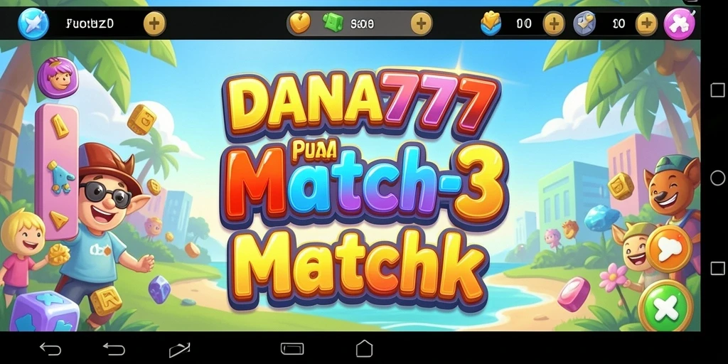 Screenshot gameplay DANA777 menunjukkan aksi mencocokkan item yang seru.