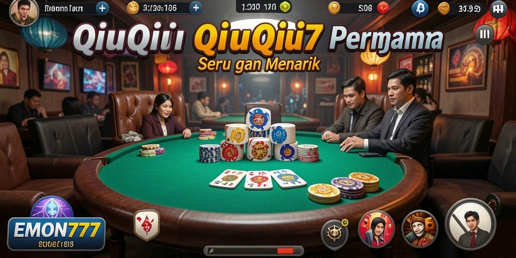 Screenshot gameplay EMON777 menunjukkan momen seru dalam permainan QiuQiu.
