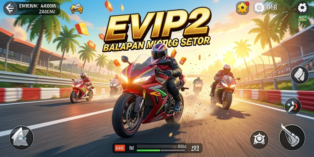 Gameplay seru di EVIP2 dengan variasi trek balap.