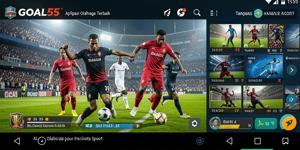 Screenshot gameplay GOAL55 menampilkan aksi seru dalam cabang olahraga.
