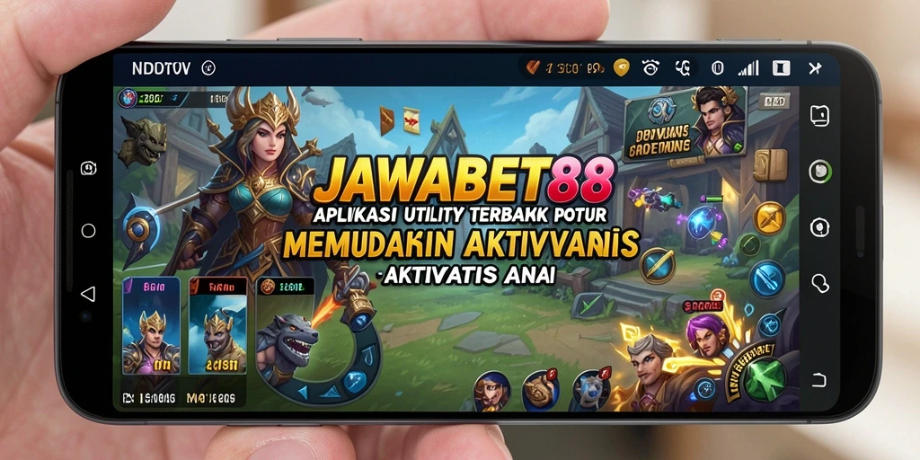 Tampilan utama aplikasi JAWABET88 dengan fitur pengelolaan aktivitas.