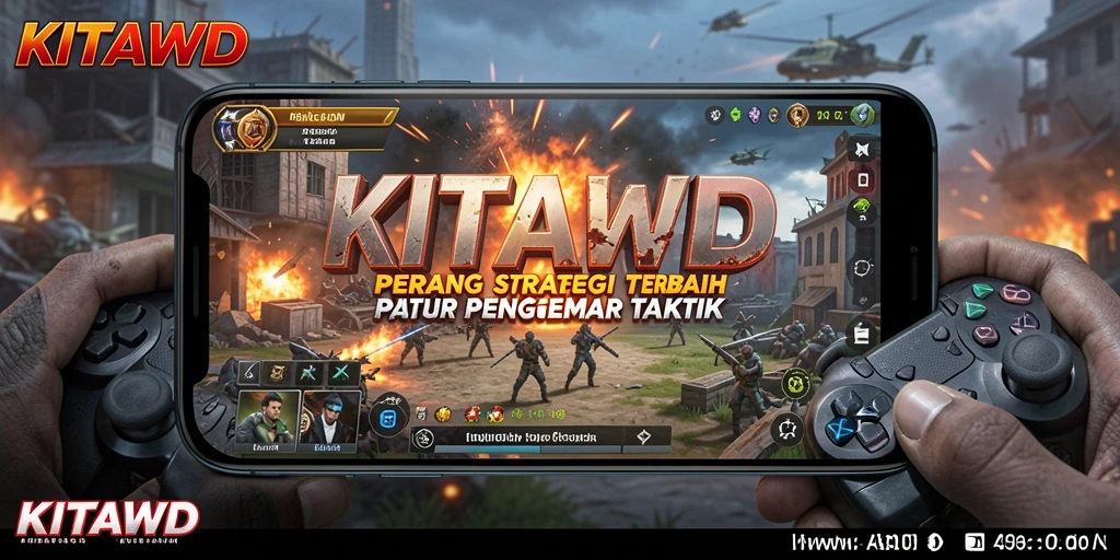 Screenshot utama KITAWD menampilkan aksi pertempuran yang seru dan strategis.