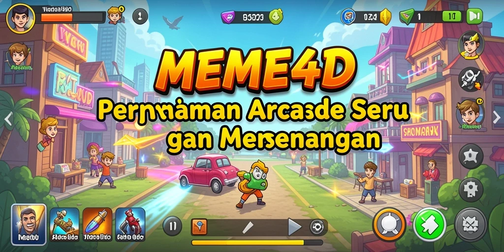 Tampilan gameplay seru di MEME4D dengan karakter lucu.
