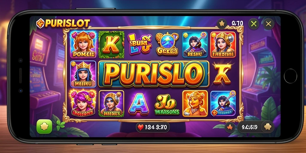 Tampilan gameplay seru dalam PURISLOT yang penuh aksi.