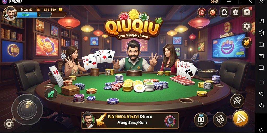 Screenshot gameplay RP62RP menunjukkan momen seru di QiuQiu.