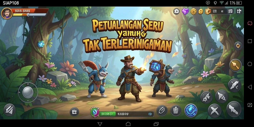 Tangkapan layar gameplay SIAP108 yang menunjukkan karakter dalam petualangan penuh tantangan.